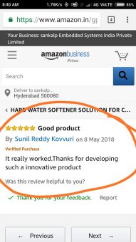 DCal Reviews & Testimonials: Sunil Reddy dcal customer testimonial amazon